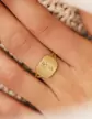 Bague Rectangle Or Fleur de Naissance