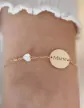 Bracelet Or Chaîne Personnalisé Enfant Nacre Cœur