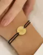 Bracelet Cordon Fleur de Naissance en Or Personnalisable