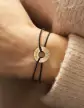 Bracelet Cordon Personnalisé Or Cercle Soleillé