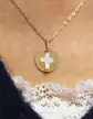 Médaille Ronde à Graver en Or Nacre Croix