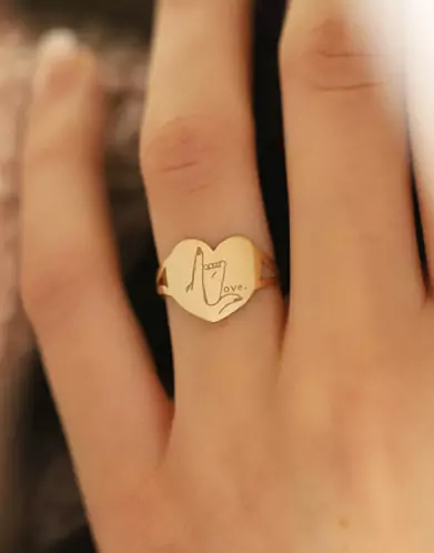 Bague Coeur Or Love Bébé