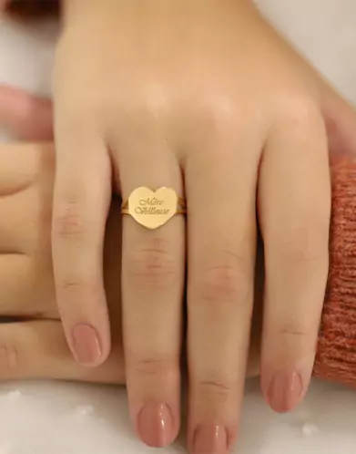 Bague Coeur Or Mère Veilleuse