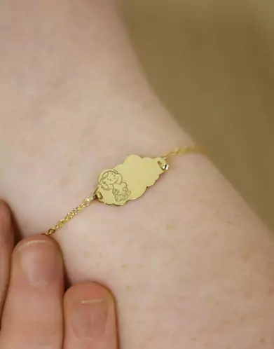Gourmette Fille Bébé Cœur en Or - La Fée Galipette