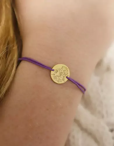 Bracelet Cordon Fille Papillons en Or - La Fée Galipette