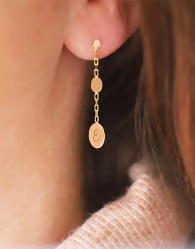 Boucles d’Oreilles Médailles Ovales en Or à Graver