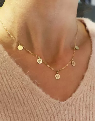 Collier Personnalisé Or 5 Pampilles
