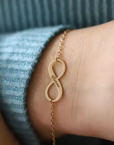 Bracelet Infini Ajouré en Or Personnalisable