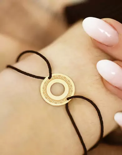 Bracelet Rond Ajouré Cordon Décor art déco