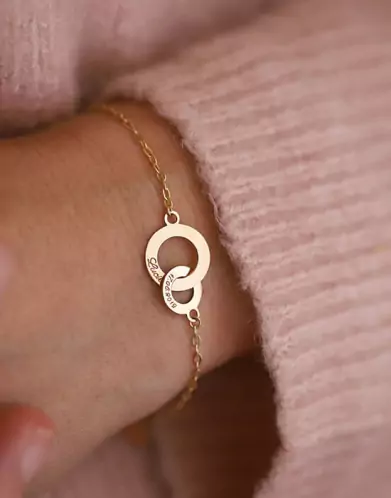 Bracelet Anneaux Entrelacés en Or Personnalisable