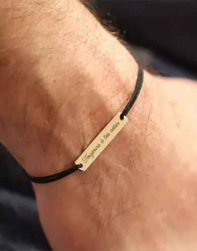 Bracelet Message en Or Personnalisable Cordon