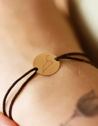 Bracelet Ovale Cordon Constellation Or Personnalisable
