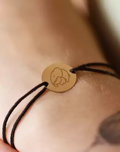 Bracelet Ovale Cordon Éléphant