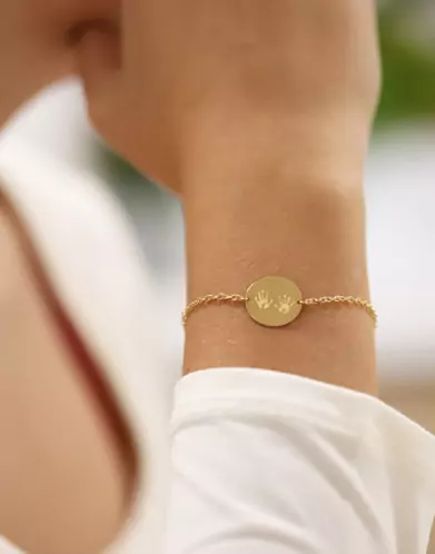 Bracelet Rond Femme Empreintes Mains en Or Personnalisable