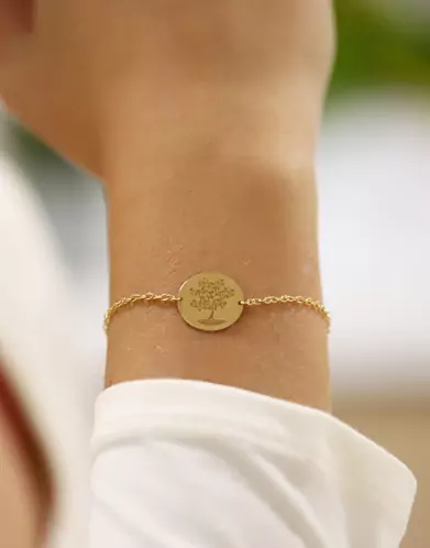 Bracelet Rond Enfant Arbre de Vie en Or Personnalisable