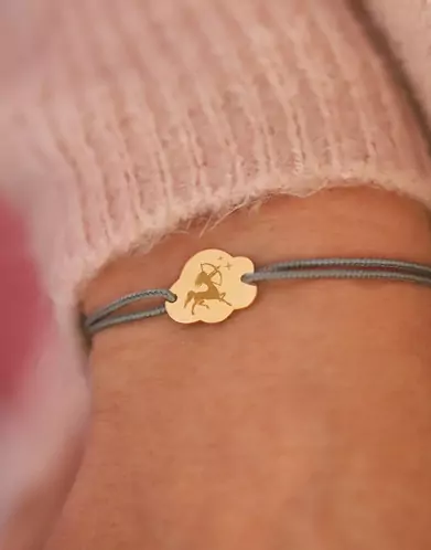 Bracelet Nuage Cordon Emblème Zodiaque