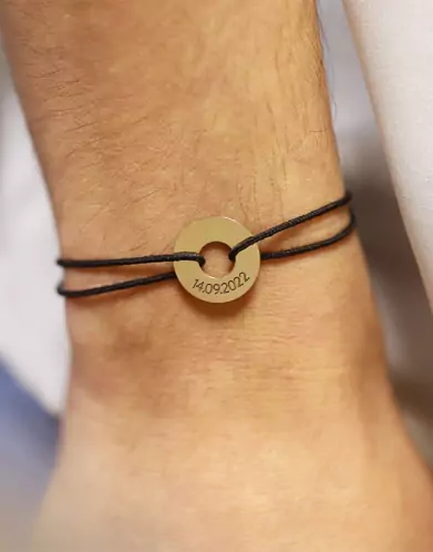Bracelet Cordon Personnalisé Or Cercle
