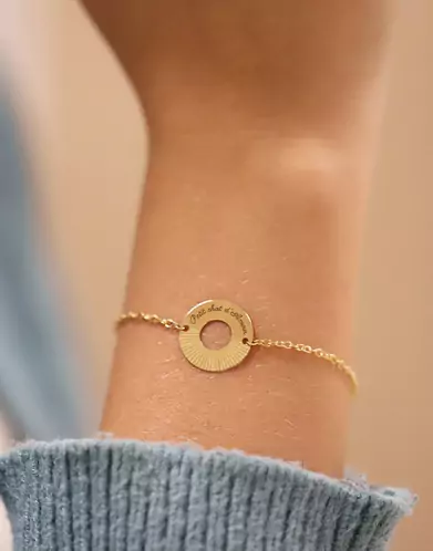 Bracelet Femme Personnalisé Or Cercle Soleillé