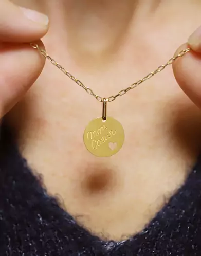 Médaille Ajourée Cœur Mon Coeur en Or Personnalisable