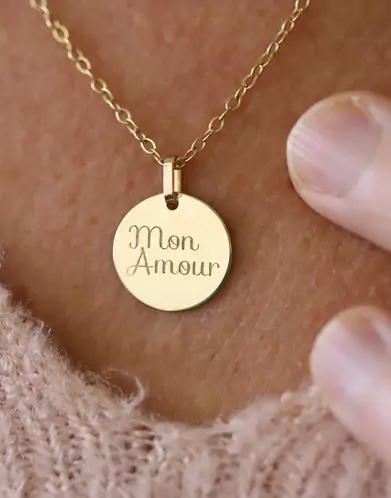 Médaille Amour en Or Personnalisable