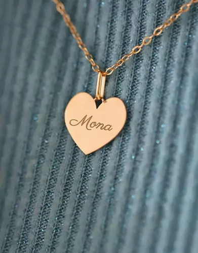 Médaille Cœur en Or à Personnaliser Taille M