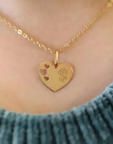 Médaille Coeur M Ajourée Coeurs Fleur de Naissance