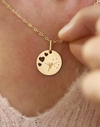 Médaille Ronde M Ajourée Coeurs Danseuse