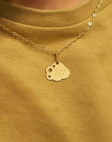 Médaille Nuage M Ajourée Étoiles Colombe