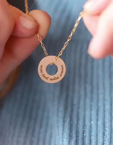 Médaille à Personnaliser en Or Cercle