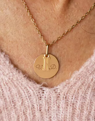 Médaille Ronde Or à Graver & Son Initiale