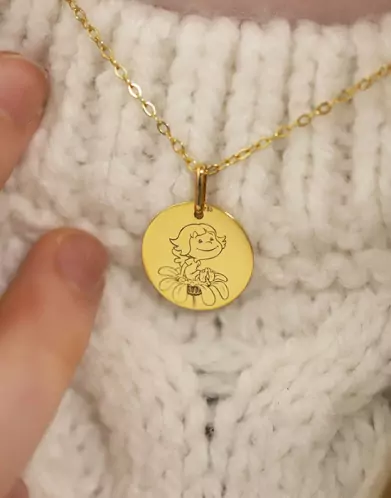 Médaille Petite Fille Fleur en Or - La Fée Galipette