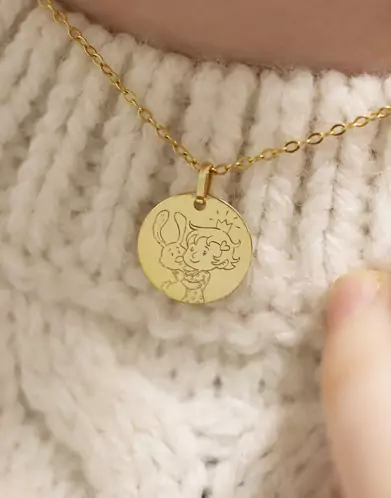 Médaille Petite Fille Lapin en Or - La Fée Galipette