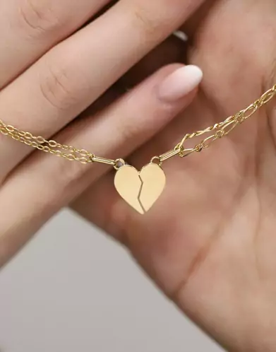 Pendentif Cœur Sécable en Or Personnalisable – Petit Modèle