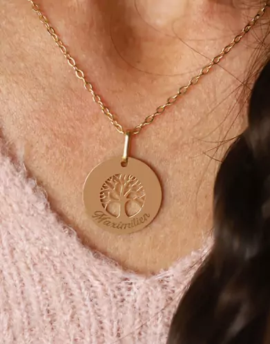 Médaille Or Arbre de Vie Personnalisable