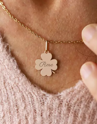 Pendentif Trèfle en Or à Personnaliser