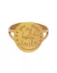 Bague Ronde You Make My Heart Smile en Or Personnalisable