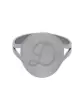 Bague Ronde Lettre Gravée Style Calligraphie en Or Personnalisable