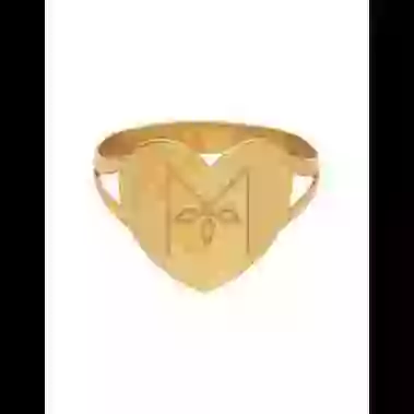 Bague Coeur Lettre gravée Style Floral image cachée