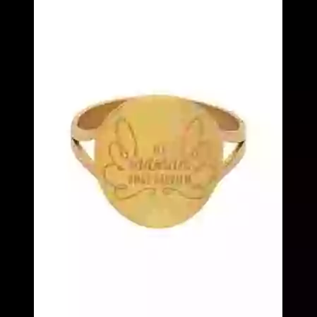 Bague Ronde Ma Maman Ange Gardien en Or &agrave; Personnaliser image cachée