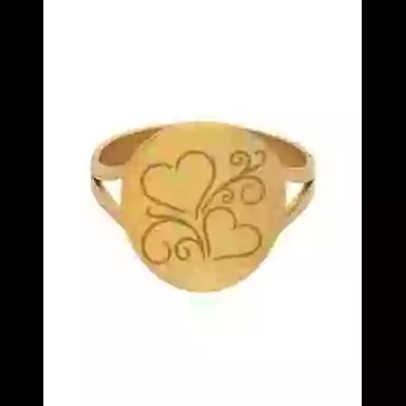 Bague Ronde Duo C&oelig;urs en Or &agrave; Personnaliser image cachée