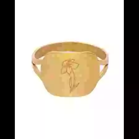 Bague Rectangle Or Fleur de Naissance image cachée