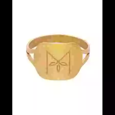 Bague Rectangle Alphabet Floral image cachée