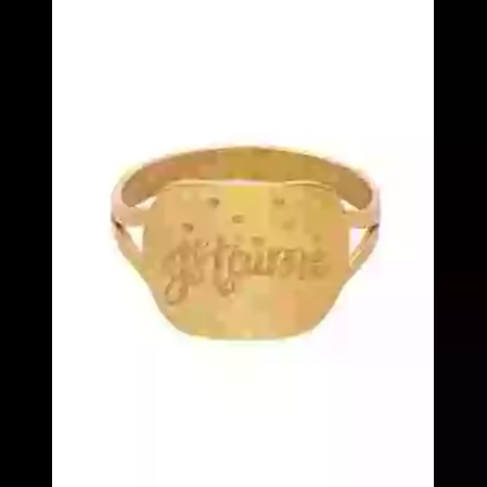 Bague Rectangle Or Je t'aime image cachée