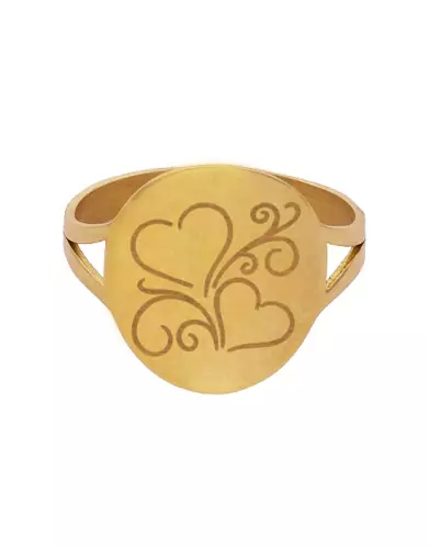 Bague Ronde Duo Cœurs en Or à Personnaliser