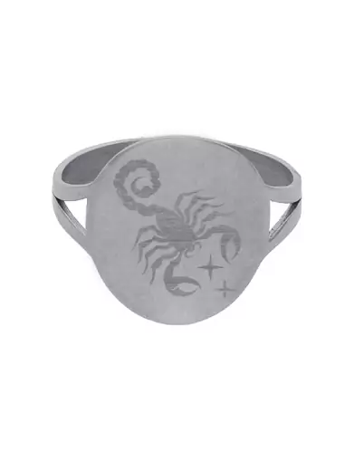 Bague Ronde Emblème Zodiaque en Or Personnalisable