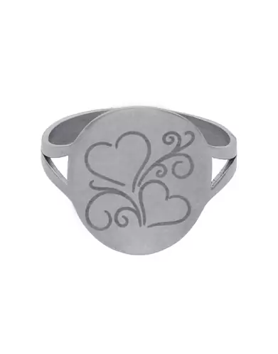 Bague Ronde Duo Cœurs en Or à Personnaliser