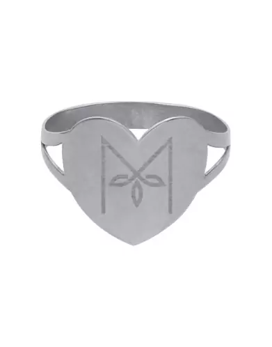Bague Coeur Lettre gravée Style Floral