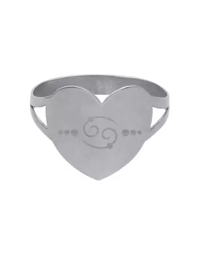 Bague Coeur Or Zodiaque Stylisé