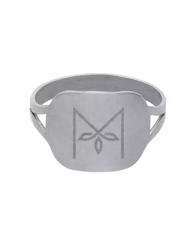 Bague Rectangle Alphabet Floral