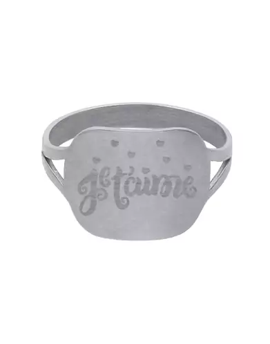 Bague Rectangle Or Je t'aime